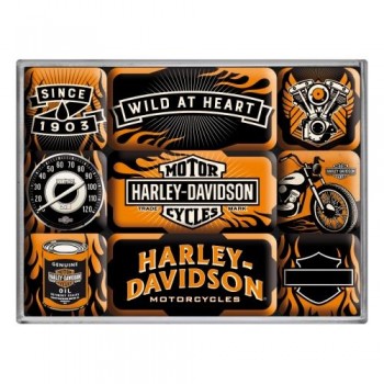 Набор из 9 магнитов Nostalgic Art "Harley Davidson - Wild At Heart" (83096)